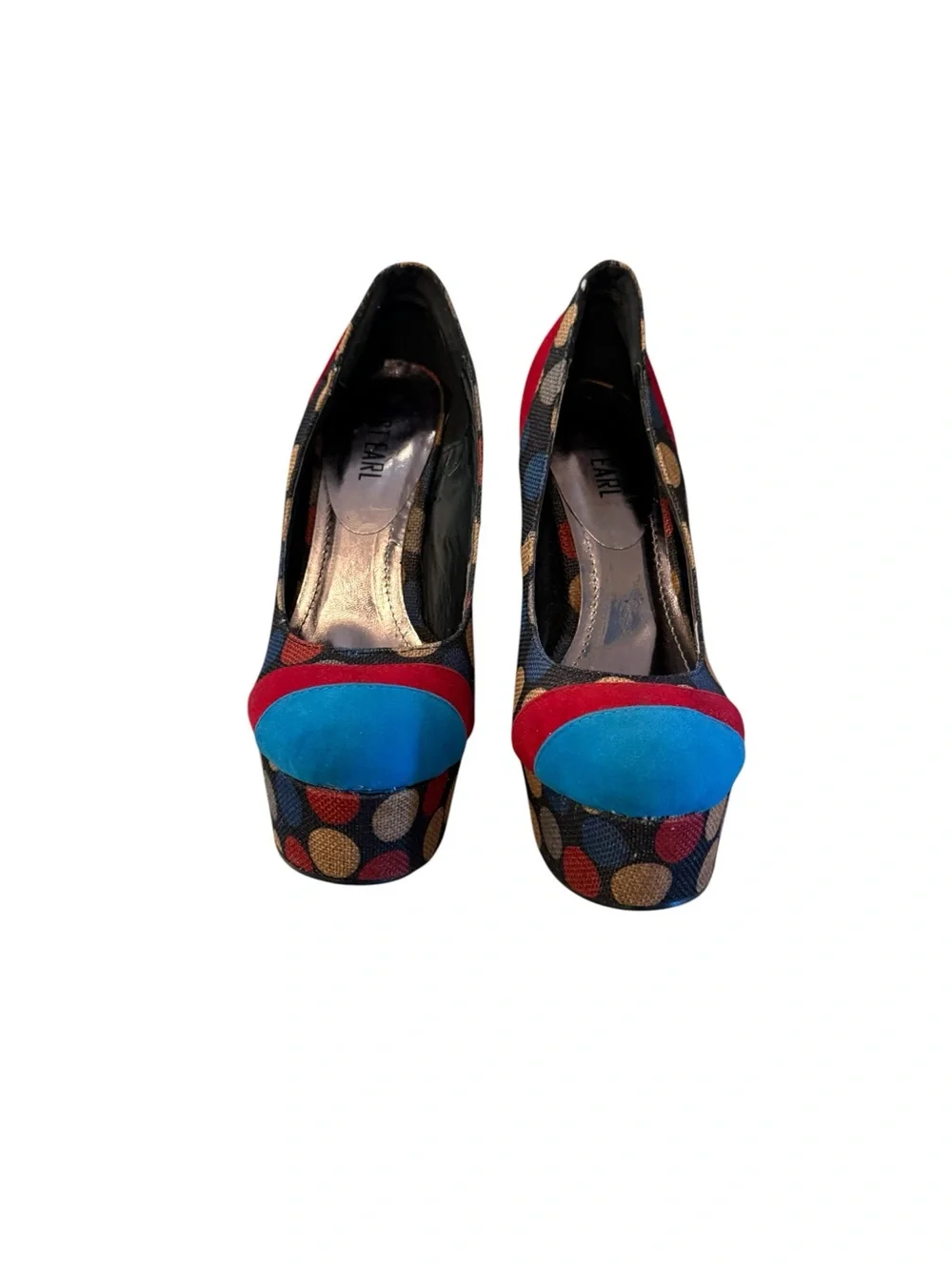 🫶🏻 Just Earl Platform High Heel Pumps in Multicolor Dot Print